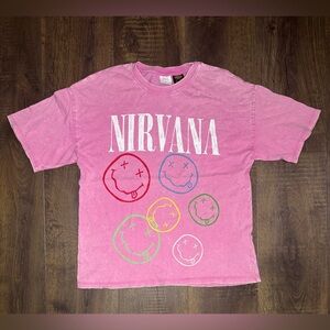 Zara Pink Graphic Kids T-Shirt X Nirvana